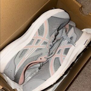 ASICS Women's Gray and Pink Athletic Sneakers